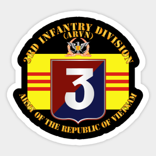 ARVN - 3rd Infantry Div - ARVN - Flag - Army Crest Sticker